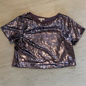 Cropped Sequin Tshirt